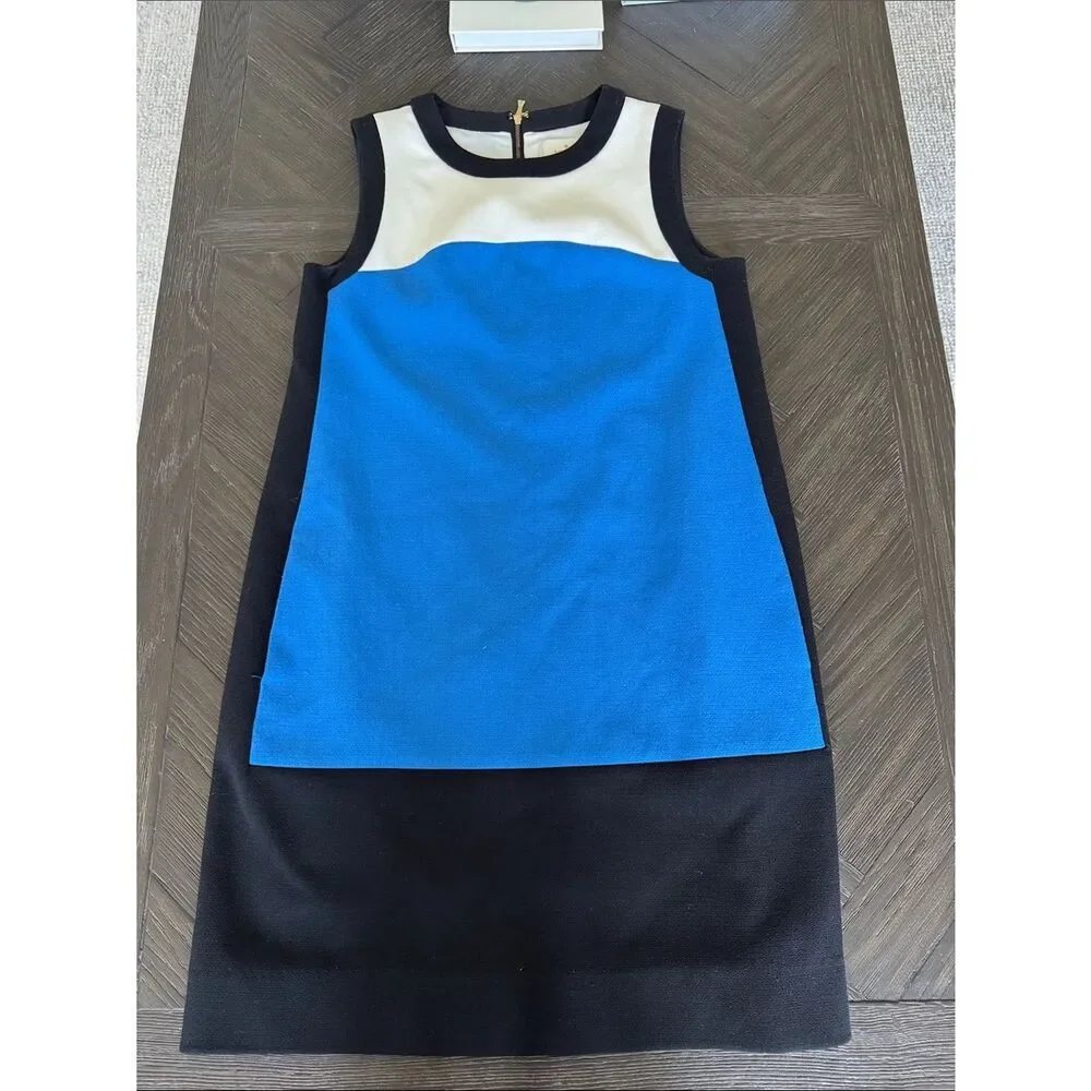 Kate Spade Colorblock Shift Dress Women’s Size 2 | Blue Black Sleeveless Mod